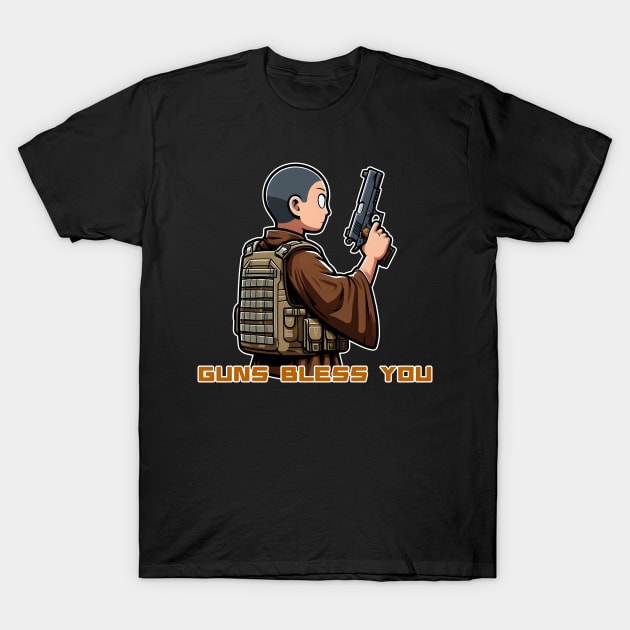 Gun Bless You T-Shirt by Rawlifegraphic